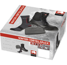 Wintervorteilspackung mit Sicherheitsschuhen S3, Mütze und Socken in einer Verpackung