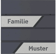 Namensschild mit der Aufschrift Familie Muster