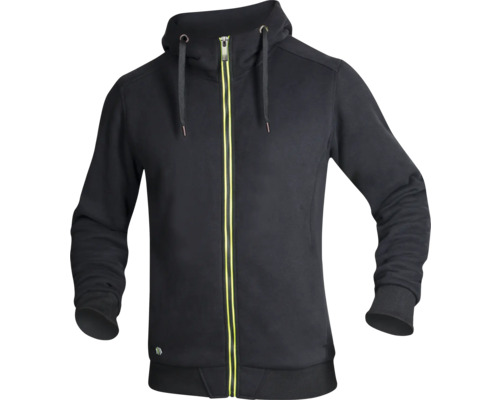 Schwarze Kapuzenjacke mit Reißverschluss