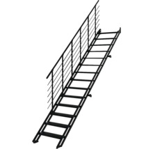 Schwarze Treppe mit Geländer zur Wandmontage