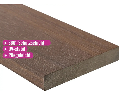 Terrassendiele mit 360-Grad-Schutzschicht, UV-beständig und pflegeleicht