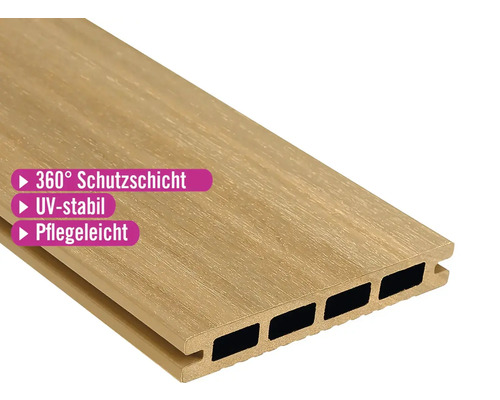 Terrassendiele aus Wood-Plastic-Composite mit Hohlkammerprofil
