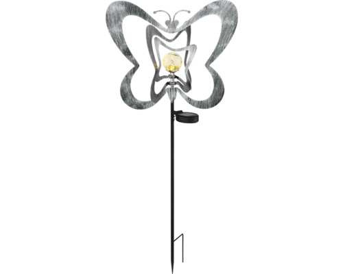 Gartenstecker mit Schmetterling und Solarleuchte