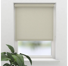 Beige Verdunkelungsrollo am Fenster
