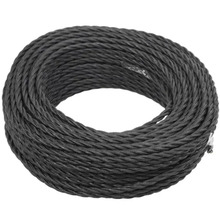 Rolle mit schwarzem geflochtenem Kabel