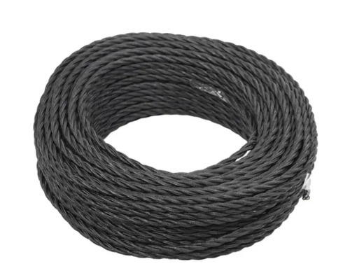 Rolle mit schwarzem geflochtenem Kabel