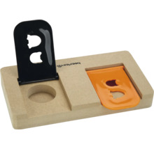 Katzenspielzeug aus Holz mit zwei Schiebern