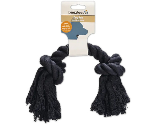 Beigeztes Hundespielzeug aus Seil mit Knoten an jedem Ende