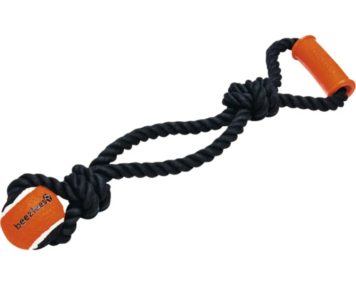 Hundespielzeug aus Seil mit Ball und Griff