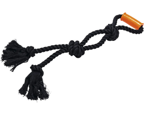 Schwarzes Baumwollseil-Hundespielzeug mit Griff