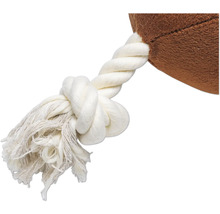 Detailansicht eines Hundespielzeugs mit Baumwollseil