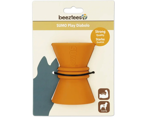 Beeztees Logo Sumo Spiel Diabolo für Hunde mit starker Qualität und geeignet für Hunde von 15 bis 30 kg