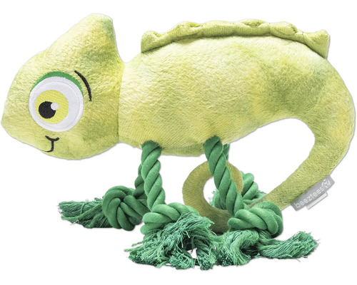 Stofftier Chamäleon mit Seilbeinen als Spielzeug