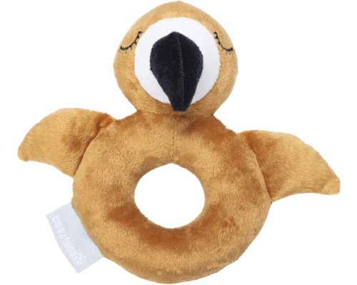 Plüschtier mit Loch in Vogelform als Babyspielzeug