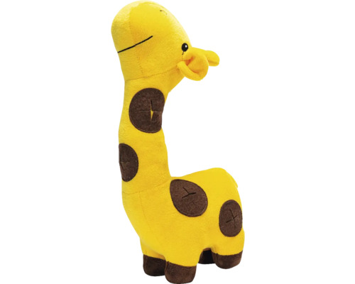 Gelbe Stoffgiraffe mit braunen Flecken