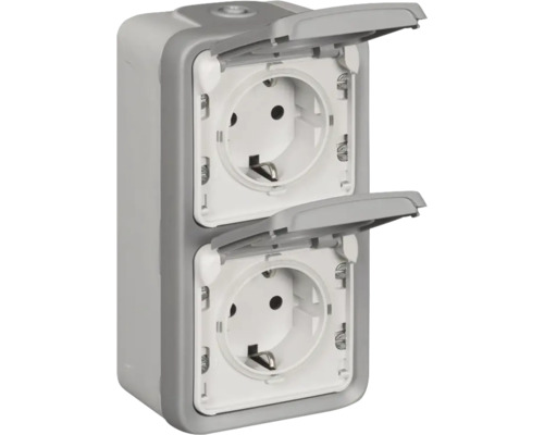 Doppelsteckdose mit Klappdeckel für den Aussenbereich