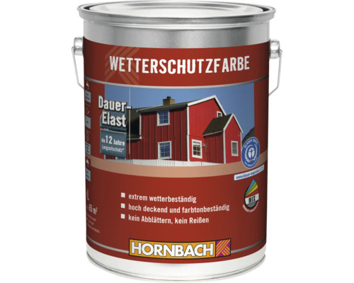 HORNBACH Holzfarbe Wetterschutzfarbe silbergrau 5 L Wetterschutzfarbe im Farbeimer mit Informationen zu Eigenschaften und Gütesiegel