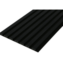 Mehrere schwarze Nut- und Federbretter