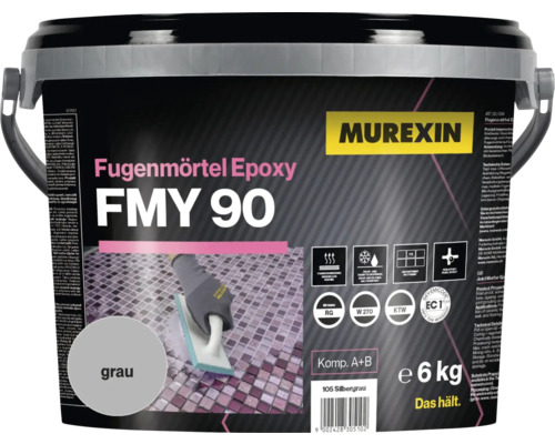 Murexin Fugenmörtel Epoxy FMY 90 im Eimer, geeignet für Fußbodenheizung, frostbeständig und chemikalienbeständig, 6 kg