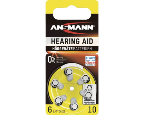 Ansmann Hörgerätebatterien, 6er-Packung