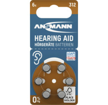 Ansmann Hörgerätebatterien, Typ 312, 6 Stück