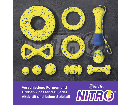 Verschiedene gelbe Hundespielzeuge in verschiedenen Formen und Größen