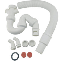 Abflussrohr Set mit Siphon, Anschlussstutzen und Dichtungen