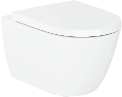 Wand-Tiefspültoilette mit geschlossenem Toilettendeckel