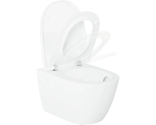 Wand-Tiefspül-WC mit offenem Spülrand und WC-Sitz