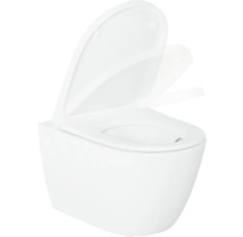 Wand-Tiefspülklosett mit offenem Spülrand und WC-Sitz