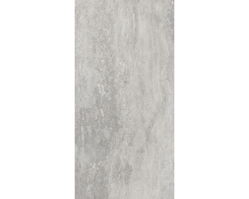 Graue Bodenfliese mit Zementoptik.