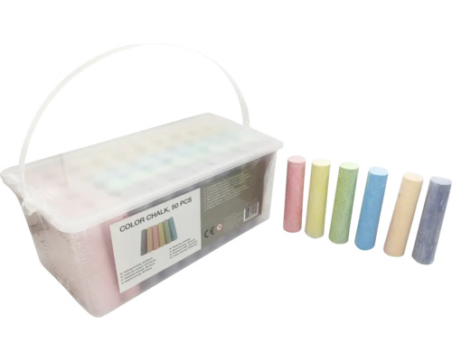 Straßenmalkreide 50 Stück im Eimer Kreidekasten mit 50 Stück Straßenmalkreide