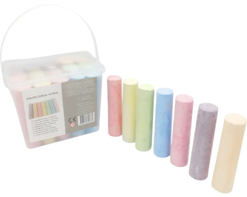 Straßenmalkreide 15-tlg. Eimer mit 15 Stück farbiger Kreide