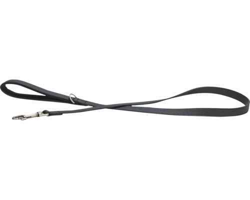 Schwarze Hundeleine mit Handschlaufe und Karabinerhaken
