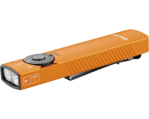 LED Taschenlampe Olight Arkfeld Pro mit Laser orange Olight Logo Inspektionslampe mit UV Licht und Laserpointer