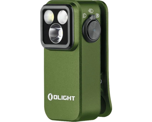 LED Taschenlampe Olight mit Clip grün Olight Logo Clip-Lampe