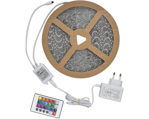 LED-Streifen auf Rolle mit Fernbedienung und Netzteil
