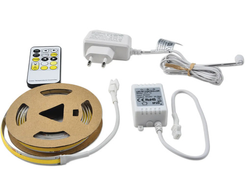 LED-Streifen mit Fernbedienung, Netzteil und Steuerung