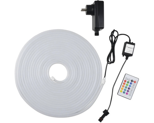 LED Band Lumakpro RGBCCT Neon 230/24 V IP 65, 10 m LED-Lichtschlauch mit Fernbedienung und Netzteil