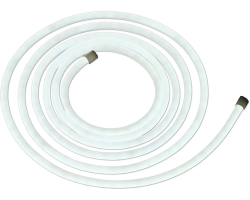 Weißer Wasserschlauch aufgerollt