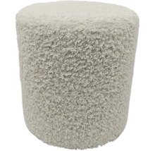 Runder Hocker mit Teddyfellbezug