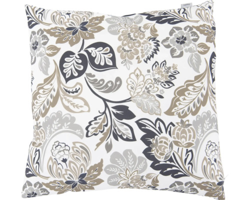 Doppler 45 x 14 cm beige naturbelassen grau Kissen mit floralem Muster