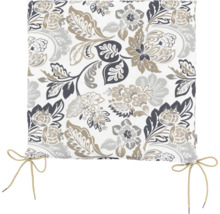 Sitzkissen mit floralem Muster und Bindebändern