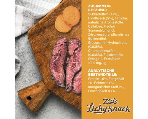 Zutaten und Nährwertangaben für Zoë Licky Snack