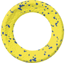 Gelber Hundefrisbee mit blauen Flecken