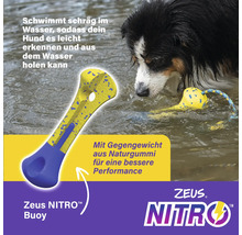Zeus Nitro Buoy Hundespielzeug im Wasser mit Hund