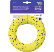 Gelber Zeus Nitro Ring für Hunde mit blauen Punkten