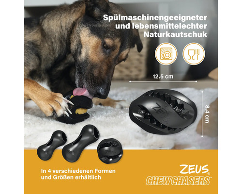 Zeus Chew Chasers Hundespielzeug aus Naturkautschuk mit Hund