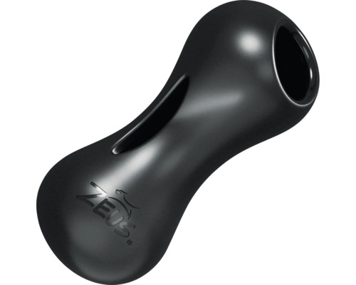 Schwarzer Hundespielzeugknochen mit Zeus Logo