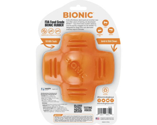 Bionic Hundespielzeug aus Kautschuk mit der Möglichkeit, es mit Leckerlis zu füllen